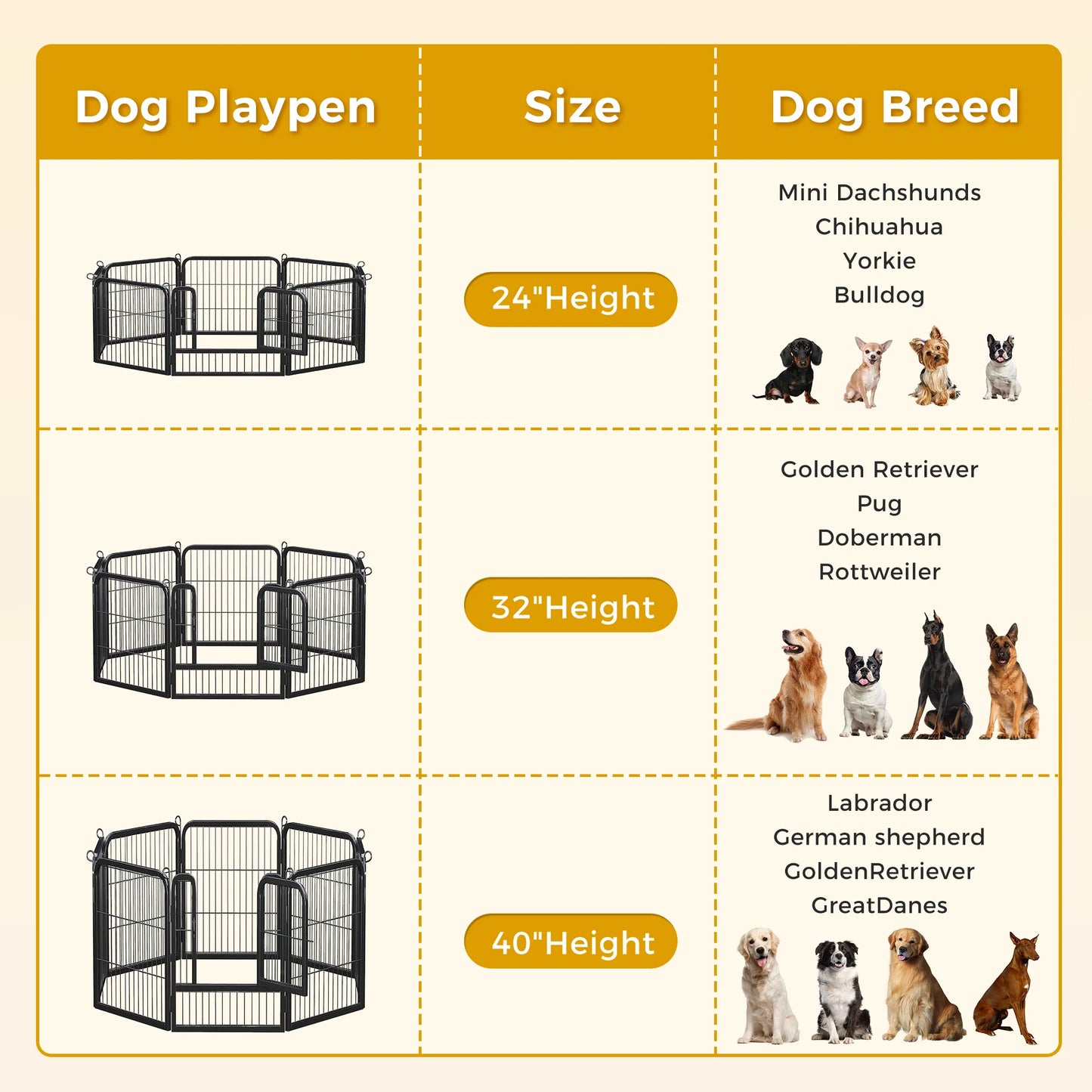Dog Playpen with Door, Outdoor/Indoor