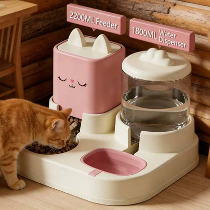 Pet Cat And Dog Food Bowl, Drinking Water Automatic Feeding Device