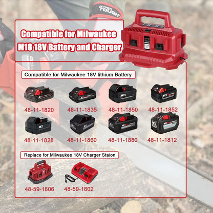 6 Port Charger Compatible with Milwaukee