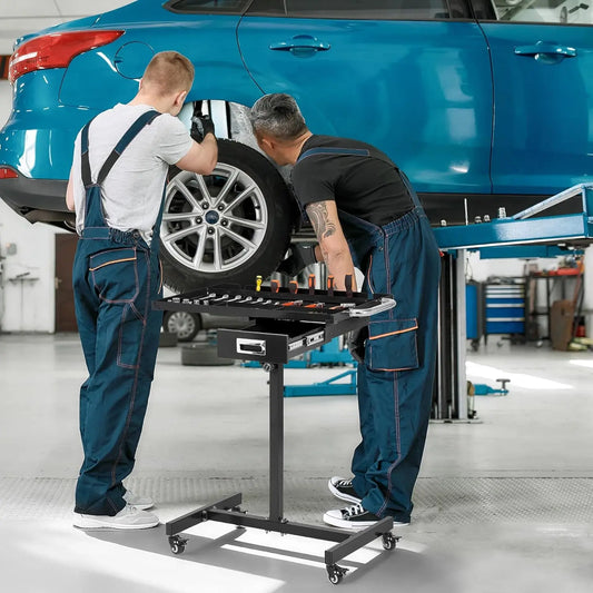 Mobile Work Table with Adjustable Height