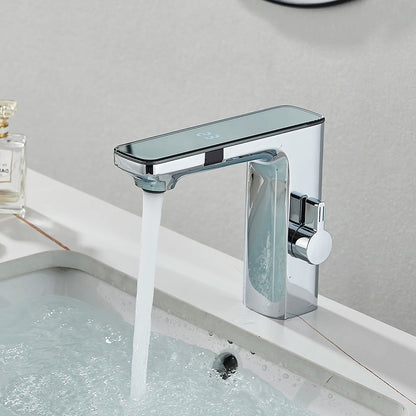 White Chrome Smart Sensor Basin Faucet