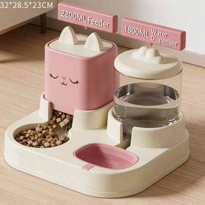 Pet Cat And Dog Food Bowl, Drinking Water Automatic Feeding Device