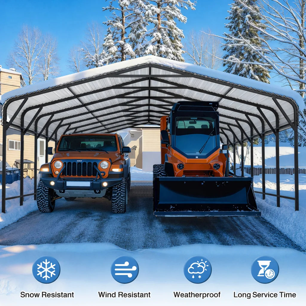 10x15~20x40FT Multi-Size Metal Carport