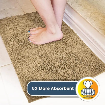 Pack of 3 Highly Absorbent Microfiber Dog Door Mat and Pet Rug, Non Slip Thick Washable Area Mat Soft Chenille for Kitchen Bath