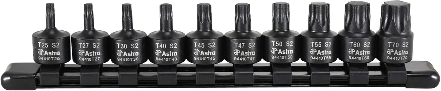 Pneumatic Tool 10-Piece 3/8' Drive  Impact Torx Bit Sockets