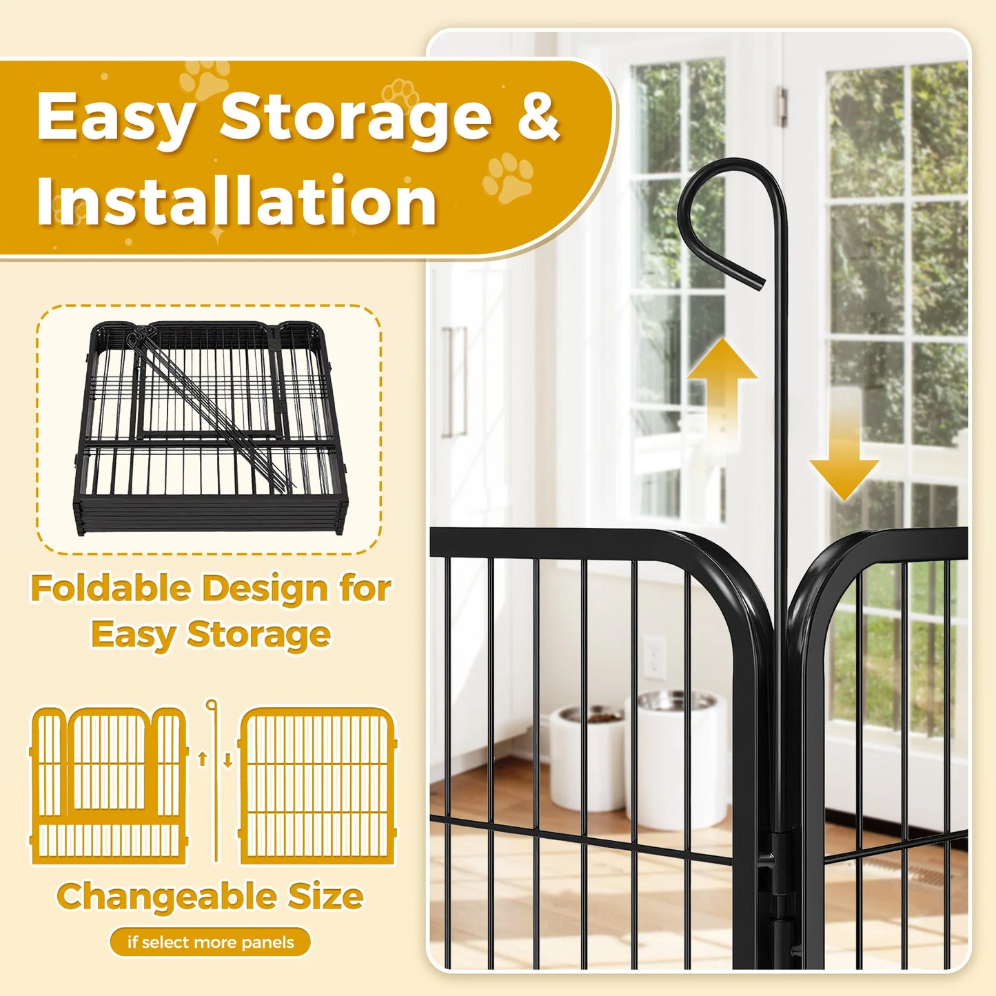 Dog Playpen with Door, Outdoor/Indoor