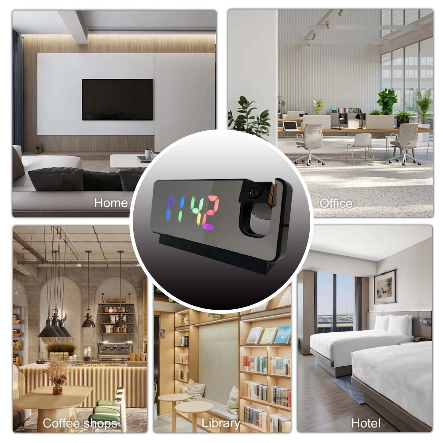 HD Projection Alarm Clock Camera with Wi-Fi